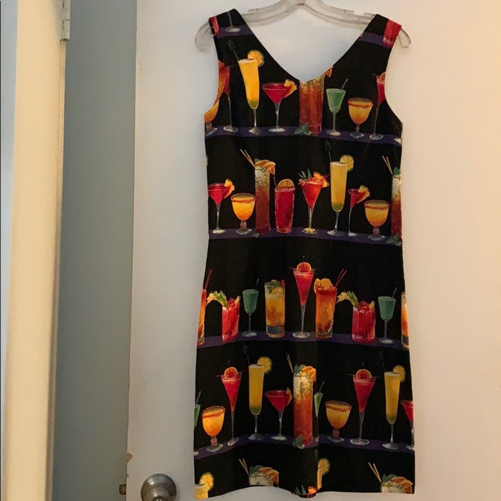 Novelty Cocktail Print Summer Dress